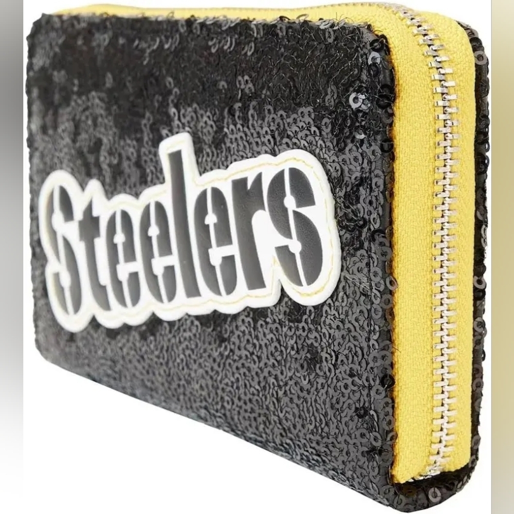Loungefly Pittsburgh Steelers Sequin Loungefly Wallet - Picture 2 of 4
